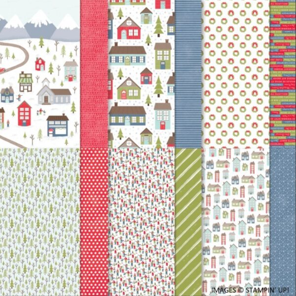 Trimming the Town [153491] DSP Stampin' Up! Christmas Paper 6 x 12 - Retired
