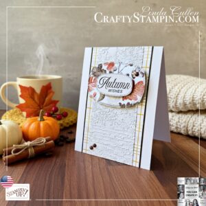You Can Create It - International Challenge & Inspiration - September 2025 | Join Stampin’ Up! | Frequently Asked Questions about becoming a Stampin’ Up! Demonstrator | Join the Craft Stampin’ Crew | Stampin Up Demonstrator Linda Cullen | Crafty Stampin’ | Purchase Stampin’ Up! Product | FAQ about Paper Pumpkin | FAQ about Kits Collection | Online Exclusive Products | Amber Autumn Stamp Set [165883] | Gathering Together Specialty Designer Series Paper [165969] | Exposed Brick 3D Embossing Folder [161600] | Traditional Labels Dies [165864] | Streaked Dots [165902] |
