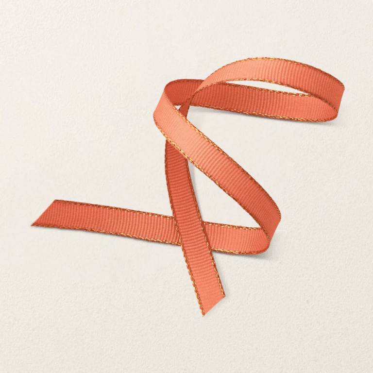 Calypso Coral with Copper Border Ribbon