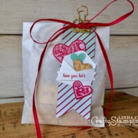 CASE-ing the Catalog - Glassine treat bag & note card | Stampin Up Demonstrator Linda Cullen | Crafty Stampin’ | Purchase your Stampin’ Up Supplies | Sealed with Love Stamp Set | Sweet & Sassy Framelits Dies | Sending Love Glassine | Sending Love DSP