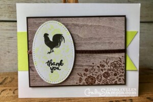 Lemon Lime Rustic Thank You | Stampin Up Demonstrator Linda Cullen | Crafty Stampin’ | Purchase your Stampin’ Up Supplies | Wood Words Stamp Set | Wood Textures Designer Series Paper | Copper Trim Ribbon