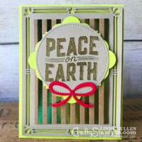 Coffee & Crafts Class: Lemon Lime Peace on Earth | Stampin Up Demonstrator Linda Cullen | Crafty Stampin’ | Purchase your Stampin’ Up Supplies | Carols of Christmas Stamp Set | Foil Frenzy Specialty Designer Series Paper | Lots of Labels Framelits | Pretty Pines Thinlits | Card Front Builder Thinlits