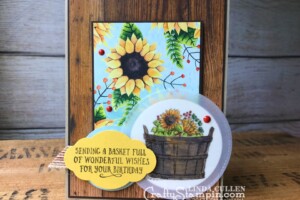 Stamp It Group Fall Theme Blog Hop | Stampin Up Demonstrator Linda Cullen | Crafty Stampin’ | Purchase your Stampin’ Up Supplies | Basket of Wishes Stamp Set | Painted Autumn Designer Series Paper | Wood Textures Designer Series Paper | Stitched Shapes Thinlits