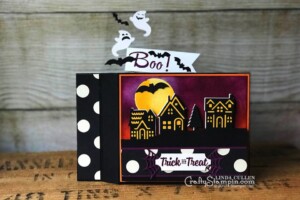 Stamp It Group Halloween Blog Hop | Stampin Up Demonstrator Linda Cullen | Crafty Stampin’ | Purchase your Stampin’ Up Supplies | Spooky Cat Stamp Set | Pick a Pumpkin stamp set | Brushwork stamp set | Hometown Greetings Edgelits | Seasonal Tags Framelits | Home Sweet Home Thinliits | Spooky Night Designer Series Paper