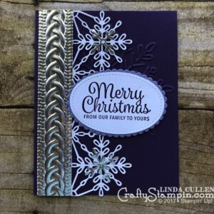 Stampin Scoop Recap - Episode 41 - Snowflake Sentiments | Stampin Up Demonstrator Linda Cullen | Crafty Stampin’ | Purchase your Stampin’ Up Supplies | Snowflake Sentiments Stamp Set | Swirly Snowflakes Thinlits