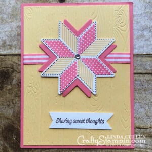 Stampin Scoop Recap - Episode 44 - Quilted Christmas Bundle | Stampin Up Demonstrator Linda Cullen | Crafty Stampin’ | Purchase your Stampin’ Up Supplies | Christmas Quilt Stamp Set | Quilt Builder Framelits Dies | Quilted Christmas 6x6 Designer Series Paper | Quilted Christmas 1/4 Ribbon | Quilt Top Textured Impressions Embossing Folder | Stitched Felt Embellishments