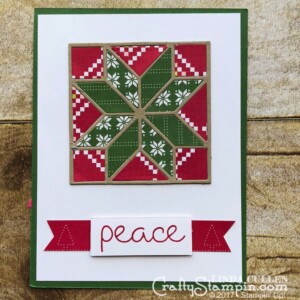 Stampin Scoop Recap - Episode 44 - Quilted Christmas Bundle | Stampin Up Demonstrator Linda Cullen | Crafty Stampin’ | Purchase your Stampin’ Up Supplies | Christmas Quilt Stamp Set | Quilt Builder Framelits Dies | Quilted Christmas 6x6 Designer Series Paper | Quilted Christmas 1/4 Ribbon | Quilt Top Textured Impressions Embossing Folder | Stitched Felt Embellishments