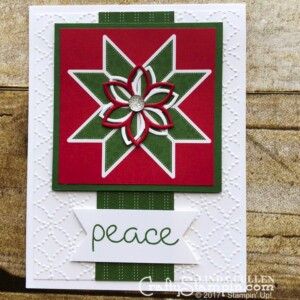 Stampin Scoop Recap - Episode 44 - Quilted Christmas Bundle | Stampin Up Demonstrator Linda Cullen | Crafty Stampin’ | Purchase your Stampin’ Up Supplies | Christmas Quilt Stamp Set | Quilt Builder Framelits Dies | Quilted Christmas 6x6 Designer Series Paper | Quilted Christmas 1/4 Ribbon | Quilt Top Textured Impressions Embossing Folder | Stitched Felt Embellishments
