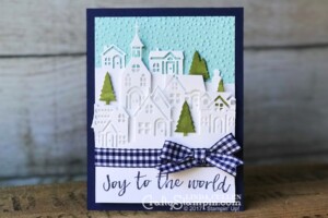 Hearts Come Home Joy | Stampin Up Demonstrator Linda Cullen | Crafty Stampin’ | Purchase your Stampin’ Up Supplies | Hearts Come Home Stamp Set | Hometown Greetings Edgelits | Night of Navy 1/2” Gingham Ribbon | Old Olive Stampin Blends