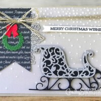 Coffee & Crafts Class: Santa's Sleigh | Stampin Up Demonstrator Linda Cullen | Crafty Stampin’ | Purchase your Stampin’ Up Supplies | Santa Sleigh Stamp Set | Merry Music Spec. Designer Series Paper | Santa’s Sleigh Dies Thinlits | Vellum Cardstock | Softly Falling Embossing Folder