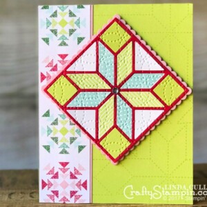 Stampin Scoop Recap - Episode 44 - Quilted Christmas Bundle | Stampin Up Demonstrator Linda Cullen | Crafty Stampin’ | Purchase your Stampin’ Up Supplies | Christmas Quilt Stamp Set | Quilt Builder Framelits Dies | Quilted Christmas 6x6 Designer Series Paper | Quilted Christmas 1/4 Ribbon | Quilt Top Textured Impressions Embossing Folder | Stitched Felt Embellishments