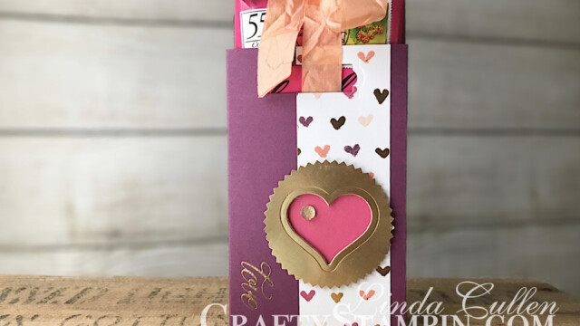 Stamp It Group 2018 Valentines Day Blog Hop | Stampin Up Demonstrator Linda Cullen | Crafty Stampin’ | Purchase your Stampin’ Up Supplies | Lovely Friends Stamp Set | Sweet & Sassy Framelits | Painted with Love Series Paper | Lots to Love Box Framelits | Gold Foil Sheets