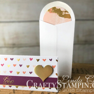 Stamp It Group 2018 Valentines Day Blog Hop | Stampin Up Demonstrator Linda Cullen | Crafty Stampin’ | Purchase your Stampin’ Up Supplies | Lovely Friends Stamp Set | Sweet & Sassy Framelits | Painted with Love Series Paper | Lots to Love Box Framelits | Gold Foil Sheets