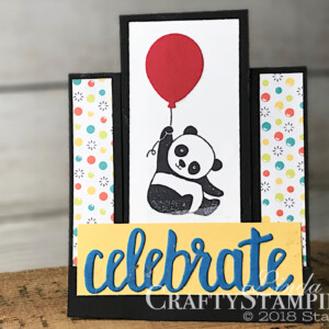Party Panda - Goodbye to Sale-a-bration | Spring Sampler | Stampin Up Demonstrator Linda Cullen | Crafty Stampin’ | Purchase your Stampin’ Up Supplies | Party Pandas Stamp Set | Celebrate You Thinlits | Balloon Bouquet Punch |