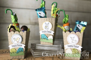 Stamp It Group 2018 Easter Blog Hop | Spring Sampler | Stampin Up Demonstrator Linda Cullen | Crafty Stampin’ | Purchase your Stampin’ Up Supplies | Sweet Little Something Stamp Set | A Good Day Stamp Set | Popcorn Box Framelits | Picnic Basket Builder Framelits | Basket Weave Dynamic Texture Impressions Embossing Folder | Duet Banner Punch