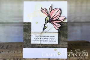 Coffee & Crafts Class: Remarkable You | Stampin Up Demonstrator Linda Cullen | Crafty Stampin’ | Purchase your Stampin’ Up Supplies | Remarkable You Stamp Set | Bookcase Builder Stamp Set | Stitched Shape Framelits | Glitter Enamel Dots