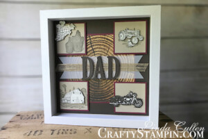 Stamp It Group 2018 Father's Day Blog Hop | Stampin Up Demonstrator Linda Cullen | Crafty Stampin’ | Purchase your Stampin’ Up Supplies | Heartland Stamp Set | One Wild Ride Stamp Set | Tuscan Vinyard stamp set | Wood Words Designer Series Paper | Large Letters Framelits Dies | Burlap Ribbon