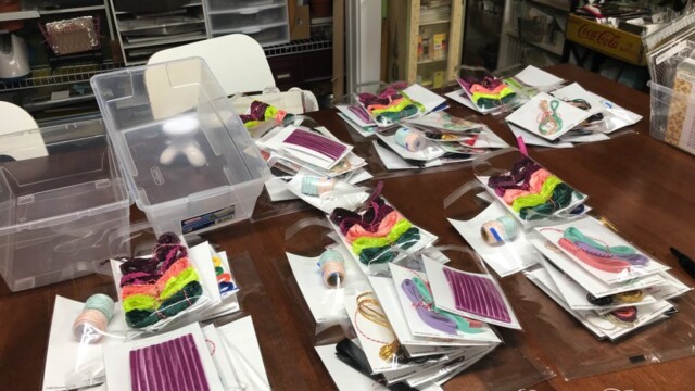 Sorting all the ribbons for each individual share.