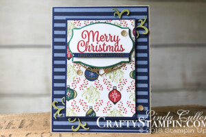 Coffee & Crafts Class: Snowflake Sentiments with Under the Mistletoe | Stampin Up Demonstrator Linda Cullen | Crafty Stampin’ | Purchase your Stampin’ Up Supplies | Snowflake Sentiments Stamp Set | Under the Mistletoe Designer Series Paper | Stitched Season Framelits | Foliage Frame Framelits | Beautiful Layers Framelits