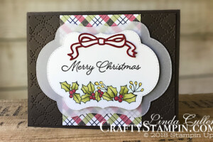 Coffee & Crafts Class: Blended Seasons Christmas | Stampin Up Demonstrator Linda Cullen | Crafty Stampin’ | Purchase your Stampin’ Up Supplies | Blended Seasons Stamp Set | Under the Mistletoe Designer Series Paper | Stitched Seasons Framelits | Vellum Cardstock | Stampin Blends