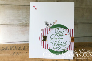 Sincerely Santa Project Kit - Stampin Scoop - Episode 64 | Stampin Up Demonstrator Linda Cullen | Crafty Stampin’ | Purchase your Stampin’ Up Supplies | Sincerely Santa Stamp Set | Sincerely Santa Project Kit | Stitched Shape Framelit Dies | Red Rhinestones | Starburst Punch