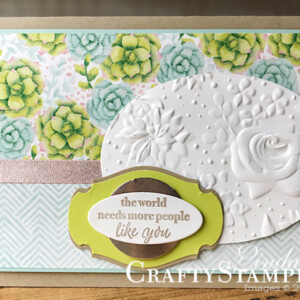 Stampin Scoop All New Sale-a-bration Products | Stampin Up Demonstrator Linda Cullen | Crafty Stampin’ | Purchase your Stampin’ Up Supplies | Painted Seasons Stamp Set | Painted Seasons Designer Series Paper | More Than Words Stamp Set | Rose Trellis Thinlits Dies | Burlap Ribbon | Four Seasons Framelits | Country Floral Dynamic Textures Impressions Embossing Folder