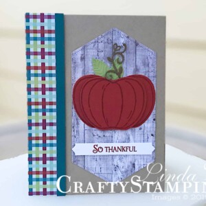Stamp It Group 2019 Fall Ideas Blog Hop | Stampin Up Demonstrator Linda Cullen | Crafty Stampin’ | Purchase your Stampin’ Up Supplies | Harvest Hellos stamp set | Beauty & Joy Stamp Set | Gathered Leaves Dies | Detailed Deer Dies | Stitched Nested Labels Dies | Lakeside Dies | Apple Builder Punch | Come to Gather DSP