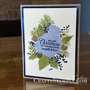 Stampin Scoop Christmas Time I Here Suite | Stampin Up Demonstrator Linda Cullen | Crafty Stampin’ | Purchase your Stampin’ Up Supplies | Christmas Rose Stamp Set | Christmastime Is Here Specialty Designer Series Paper | Gold Foil | Rose Dies | Gold Shimmer Ribbon | Gold Enamel Dots