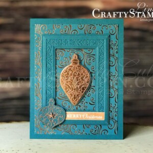 You Can Create It - International Inspiration - December 2019 | Stampin Up Demonstrator Linda Cullen | Crafty Stampin’ | Purchase your Stampin’ Up Supplies | Christmas Gleaming Stamp Set | Heirloom Frames Dies and 3D Embossing Folder | Star Designer Elements | Gleaming Ornaments Punch Pack | Brightly Gleaming Specialty Designer Series Paper | Copper Foil Sheets