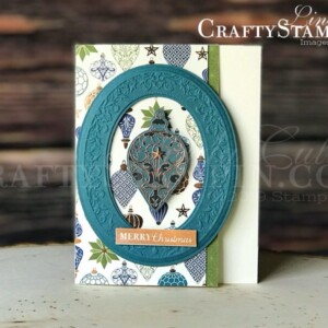 You Can Create It - International Inspiration - December 2019 | Stampin Up Demonstrator Linda Cullen | Crafty Stampin’ | Purchase your Stampin’ Up Supplies | Christmas Gleaming Stamp Set | Heirloom Frames Dies and 3D Embossing Folder | Star Designer Elements | Gleaming Ornaments Punch Pack | Brightly Gleaming Specialty Designer Series Paper | Copper Foil Sheets