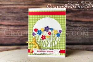 Sending You Thoughts Gingham Flowers | Stampin Up Demonstrator Linda Cullen | Crafty Stampin’ | Purchase your Stampin’ Up Supplies | Sending You Thoughts Stamp Set | Sending Flowers Dies | Brights 6" X 6" (15.2 X 15.2 Cm) Designer Series Paper - 149613 |