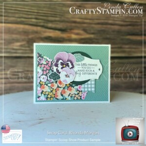 Stampin Scoop Pansy Petals Suite |Stampin’ Up! Annual Catalog | 2021 - 2022 | Join Stampin’ Up! | Frequently Asked Questions about becoming a Stampin’ Up! Demonstrator | Join the Craft Stampin’ Crew | Stampin Up Demonstrator Linda Cullen | Crafty Stampin’ | Purchase your Stampin’ Up Pansy Petals Suite Collection (English) [155810] | Pansy Patch Bundle (English) [155674] | Pansy Patch Photopolymer Stamp Set (English) [154999] | Pansy Petals 12" X 12" (30.5 X 30.5 Cm) Designer Series Paper [155807] | Pansy Dies [155680] | Hippo & Friends Dies [153585] | Rectangular Postage Stamp Punch [152709] | Bark 3D Embossing Folder [155431] |
