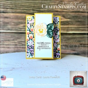 Stampin Scoop Pansy Petals Suite |Stampin’ Up! Annual Catalog | 2021 - 2022 | Join Stampin’ Up! | Frequently Asked Questions about becoming a Stampin’ Up! Demonstrator | Join the Craft Stampin’ Crew | Stampin Up Demonstrator Linda Cullen | Crafty Stampin’ | Purchase your Stampin’ Up Pansy Petals Suite Collection (English) [155810] | Pansy Patch Bundle (English) [155674] | Pansy Patch Photopolymer Stamp Set (English) [154999] | Pansy Petals 12" X 12" (30.5 X 30.5 Cm) Designer Series Paper [155807] | Pansy Dies [155680] | Hippo & Friends Dies [153585] | Rectangular Postage Stamp Punch [152709] | Bark 3D Embossing Folder [155431] |