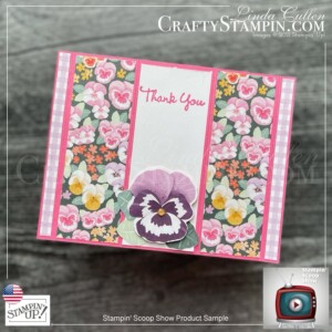 Stampin Scoop Pansy Petals Suite |Stampin’ Up! Annual Catalog | 2021 - 2022 | Join Stampin’ Up! | Frequently Asked Questions about becoming a Stampin’ Up! Demonstrator | Join the Craft Stampin’ Crew | Stampin Up Demonstrator Linda Cullen | Crafty Stampin’ | Purchase your Stampin’ Up Pansy Petals Suite Collection (English) [155810] | Pansy Patch Bundle (English) [155674] | Pansy Patch Photopolymer Stamp Set (English) [154999] | Pansy Petals 12" X 12" (30.5 X 30.5 Cm) Designer Series Paper [155807] | Pansy Dies [155680] | Hippo & Friends Dies [153585] | Rectangular Postage Stamp Punch [152709] | Bark 3D Embossing Folder [155431] |