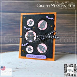 You Can Create It - International Challenge & Inspiration - September 2021 | Join Stampin’ Up! | Frequently Asked Questions about becoming a Stampin’ Up! Demonstrator | Join the Craft Stampin’ Crew | Stampin Up Demonstrator Linda Cullen | Crafty Stampin’ | Purchase Stampin’ Up! Product | FAQ about Paper Pumpkin Frightfully Cute Stamp Set [156487] | Black Glitter Paper [153518] | Cute Halloween 6" X 6" DSP [156479] | Frightful Tags Dies [156492] | Picture This Dies [155559] | Layering Circles Dies [151770] | Holiday Rhinestone Basic Jewels [150457] | Brick & Mortar 3D Embossing Folder [149643] |