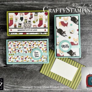 Stampin Scoop Sweet Stockings, Holiday Gift Sets, Cards & More | Join Stampin’ Up! | Frequently Asked Questions about becoming a Stampin’ Up! Demonstrator | Join the Craft Stampin’ Crew | Stampin Up Demonstrator Linda Cullen | Crafty Stampin’ | Purchase Stampin’ Up! Product | FAQ about Paper Pumpkin Sweet Stockings Suite Collection[156273] | Sweet Little Stockings Bundle [156798] | Sweet Little Stockings Stamp Set[156282] | Stockings Dies [156288] | Jolly Felt [156291] | Decorative Matte Dots [156289] | Pool Party 3/8" Striped Grosgrain Ribbon [156290] | Sweet Stockings 12" X 12" DSP [156281] |