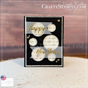 Stamp It Group December 2021 New Years/ Winter Theme Blog Hop | Join Stampin’ Up! | Frequently Asked Questions about becoming a Stampin’ Up! Demonstrator | Join the Craft Stampin’ Crew | Stampin Up Demonstrator Linda Cullen | Crafty Stampin’ | Purchase Stampin’ Up! Product | FAQ about Paper Pumpkin Simply Elegant 12" X 12" Specialty DSP [155761] | Gold Foil Sheets [132622] | Word Wishes Dies [149629] | Picture This Dies [155559] | Stitched Rectangle Dies [148551] | Gilded Gems [152478] |