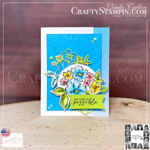 Hand-Penned Petals You Can Create It - International Challenge & Inspiration - April 2022 | Join Stampin’ Up! | Frequently Asked Questions about becoming a Stampin’ Up! Demonstrator | Join the Craft Stampin’ Crew | Stampin Up Demonstrator Linda Cullen | Crafty Stampin’ | Purchase Stampin’ Up! Product | FAQ about Paper Pumpkin Hand-Penned Petals Stamp Set [155070] | Penned Flowers Dies [155557] | Rectangle Stitched Dies [151820] | Wink Of Stella Clear Glitter Brush [141897] [159246] - 2022-2024 In Color 6" x 6"  Glimmer Paper | [159183] - Stylish Shapes Dies | [159186] - 2022-2024 In Color Matte Decorative Dots |