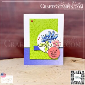 Hand-Penned Petals You Can Create It - International Challenge & Inspiration - April 2022 | Join Stampin’ Up! | Frequently Asked Questions about becoming a Stampin’ Up! Demonstrator | Join the Craft Stampin’ Crew | Stampin Up Demonstrator Linda Cullen | Crafty Stampin’ | Purchase Stampin’ Up! Product | FAQ about Paper Pumpkin Hand-Penned Petals Stamp Set [155070] | Penned Flowers Dies [155557] | Rectangle Stitched Dies [151820] | Wink Of Stella Clear Glitter Brush [141897] [159246] - 2022-2024 In Color 6" x 6"  Glimmer Paper | [159183] - Stylish Shapes Dies | [159186] - 2022-2024 In Color Matte Decorative Dots |