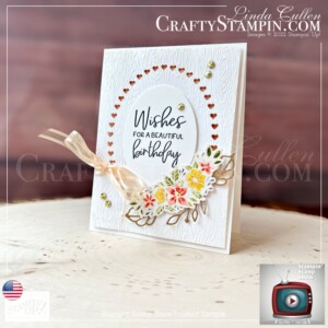 Stampin Scoop Fitting Florets Collection Episode 148 | Join Stampin’ Up! | Frequently Asked Questions about becoming a Stampin’ Up! Demonstrator | Join the Craft Stampin’ Crew | Stampin Up Demonstrator Linda Cullen | Crafty Stampin’ | Purchase Stampin’ Up! Product | FAQ about Paper Pumpkin | Delicate Details Treat Boxes [159248] | Shimmery White Cardstock [101910] | Silver Foil 12" X 12" Specialty Pack [156457] | Gold Foil Sheets [132622] | Rose Gold 12” X 12” Specialty Paper [159139] | Gray Granite 1/4" Shimmer Ribbon [152463] | Petal Pink 3/8" Soft Polyester Ribbon [159192] | Gold 3/8" Shimmer Ribbon [156470] | Rhinestone Basic Jewels [144220] | Champagne Rhinestone Basic Jewels [151193] | Metallics Embossing Powders [155555] |
