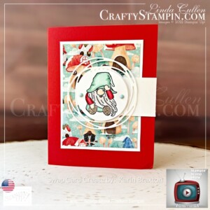 Stampin Scoop Storybook Gnomes Suite Episode 147 | Join Stampin’ Up! | Frequently Asked Questions about becoming a Stampin’ Up! Demonstrator | Join the Craft Stampin’ Crew | Stampin Up Demonstrator Linda Cullen | Crafty Stampin’ | Purchase Stampin’ Up! Product | FAQ about Paper Pumpkin | Storybook Gnomes Suite Collection[159630] | Kindest Gnomes Bundle[159626] | Kindest Gnomes Cling Stamp Set [159616] | One Happy Family Cling Stamp Set [155474] | Storybook Gnomes Designer Series Paper [159615] | Gnomes Dies [159625] | Stylish Shapes Dies [159183] | Amazing Thanks Dies [157816] | Fine Sparkle Adhesive Backed Gems [159967] | Adhesive Sheets [152334] |