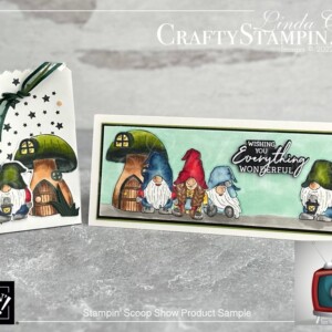 Stampin Scoop Storybook Gnomes Suite Episode 147 | Join Stampin’ Up! | Frequently Asked Questions about becoming a Stampin’ Up! Demonstrator | Join the Craft Stampin’ Crew | Stampin Up Demonstrator Linda Cullen | Crafty Stampin’ | Purchase Stampin’ Up! Product | FAQ about Paper Pumpkin | Storybook Gnomes Suite Collection[159630] | Kindest Gnomes Bundle[159626] | Kindest Gnomes Cling Stamp Set [159616] | One Happy Family Cling Stamp Set [155474] | Storybook Gnomes Designer Series Paper [159615] | Gnomes Dies [159625] | Stylish Shapes Dies [159183] | Amazing Thanks Dies [157816] | Fine Sparkle Adhesive Backed Gems [159967] | Adhesive Sheets [152334] |