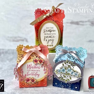 Stampin Scoop Fitting Florets Collection Episode 148 | Join Stampin’ Up! | Frequently Asked Questions about becoming a Stampin’ Up! Demonstrator | Join the Craft Stampin’ Crew | Stampin Up Demonstrator Linda Cullen | Crafty Stampin’ | Purchase Stampin’ Up! Product | FAQ about Paper Pumpkin | Delicate Details Treat Boxes [159248] | Shimmery White Cardstock [101910] | Silver Foil 12" X 12" Specialty Pack [156457] | Gold Foil Sheets [132622] | Rose Gold 12” X 12” Specialty Paper [159139] | Gray Granite 1/4" Shimmer Ribbon [152463] | Petal Pink 3/8" Soft Polyester Ribbon [159192] | Gold 3/8" Shimmer Ribbon [156470] | Rhinestone Basic Jewels [144220] | Champagne Rhinestone Basic Jewels [151193] | Metallics Embossing Powders [155555] |