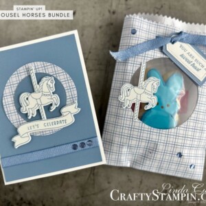 Stampin Scoop Carousel Horses Bundle Episode 162 | Join Stampin’ Up! | Frequently Asked Questions about becoming a Stampin’ Up! Demonstrator | Join the Craft Stampin’ Crew | Stampin Up Demonstrator Linda Cullen | Crafty Stampin’ | Purchase Stampin’ Up! Product | FAQ about Paper Pumpkin | FAQ about Kits Collection | Online Exclusive Products |Carousel Horses Bundle [161466] | Carousel Horses Stamp Set [161463] | Vellum Cardstock [101856] | Bright & Beautiful DSP [161449] | Berry Burst Stampin' Blends [161681] | Carousel Horses Dies [161465] | Stylish Shapes Dies [159183] | Iridescent Pearl Basic Jewels [158987] | Tinsel Gems Four-Pack [161623] |