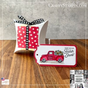 You Can Create It - International Challenge & Inspiration - February 2024 | Join Stampin’ Up! | Frequently Asked Questions about becoming a Stampin’ Up! Demonstrator | Join the Craft Stampin’ Crew | Stampin Up Demonstrator Linda Cullen | Crafty Stampin’ | Purchase Stampin’ Up! Product | FAQ about Paper Pumpkin | FAQ about Kits Collection | Online Exclusive Products | Trucking Along Stamp Set (English) [162299] | Bee Mine Designer Series Paper [162546] | Give It A Whirl Dies [154336] | Stylish Shapes Dies [159183] | Tailor Made Tags Dies [155563] | Black & White 1/4"Gingham Ribbon [156485] | Square Pillow Boxes [162559] |